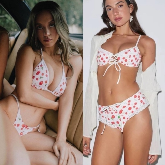 Frankie’s Bikinis x Sydney Sweeney Nick Top Cora Cherry Bottom - Picture 1 of 9